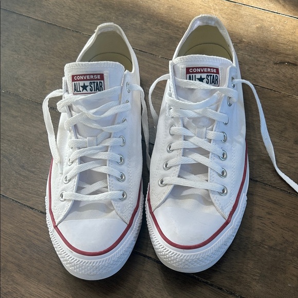 Converse White and Red Low-Top Sneakers - Picture 2 of 7